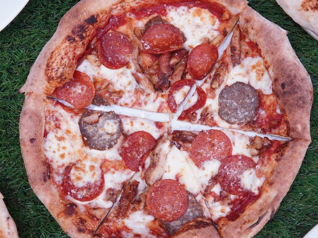 12" All Meats Pizza.