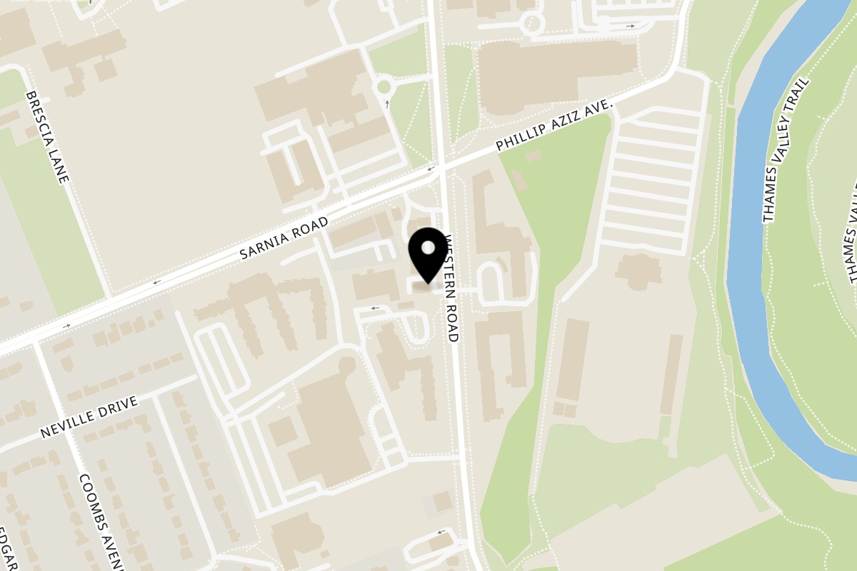 Map showing the location of JB's Restaurant on 1149 Western Road in London